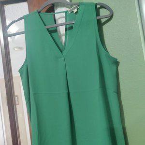 NWT Sz  S Pleione Womens Green V-Neck Sleeveless Blouse